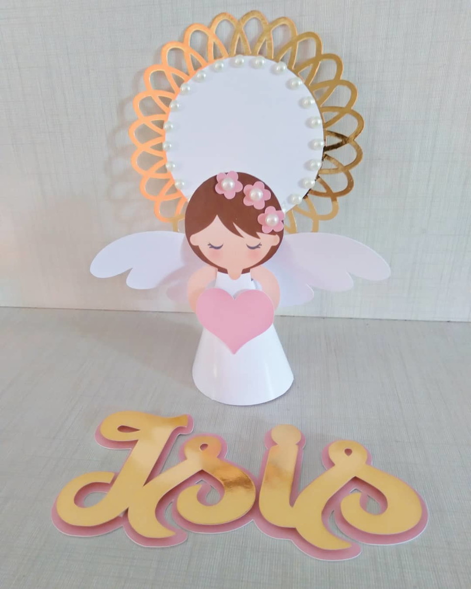 Arquivo de corte topo batizado Anjo 3D