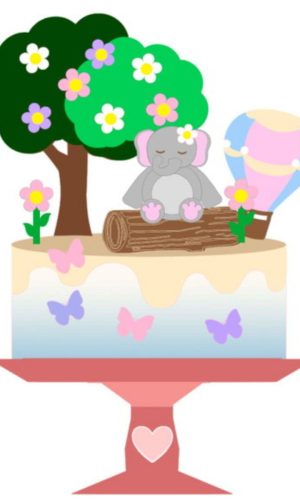 Arquivo De Corte Topo Bolo Camadas Elefante E Balão Studio