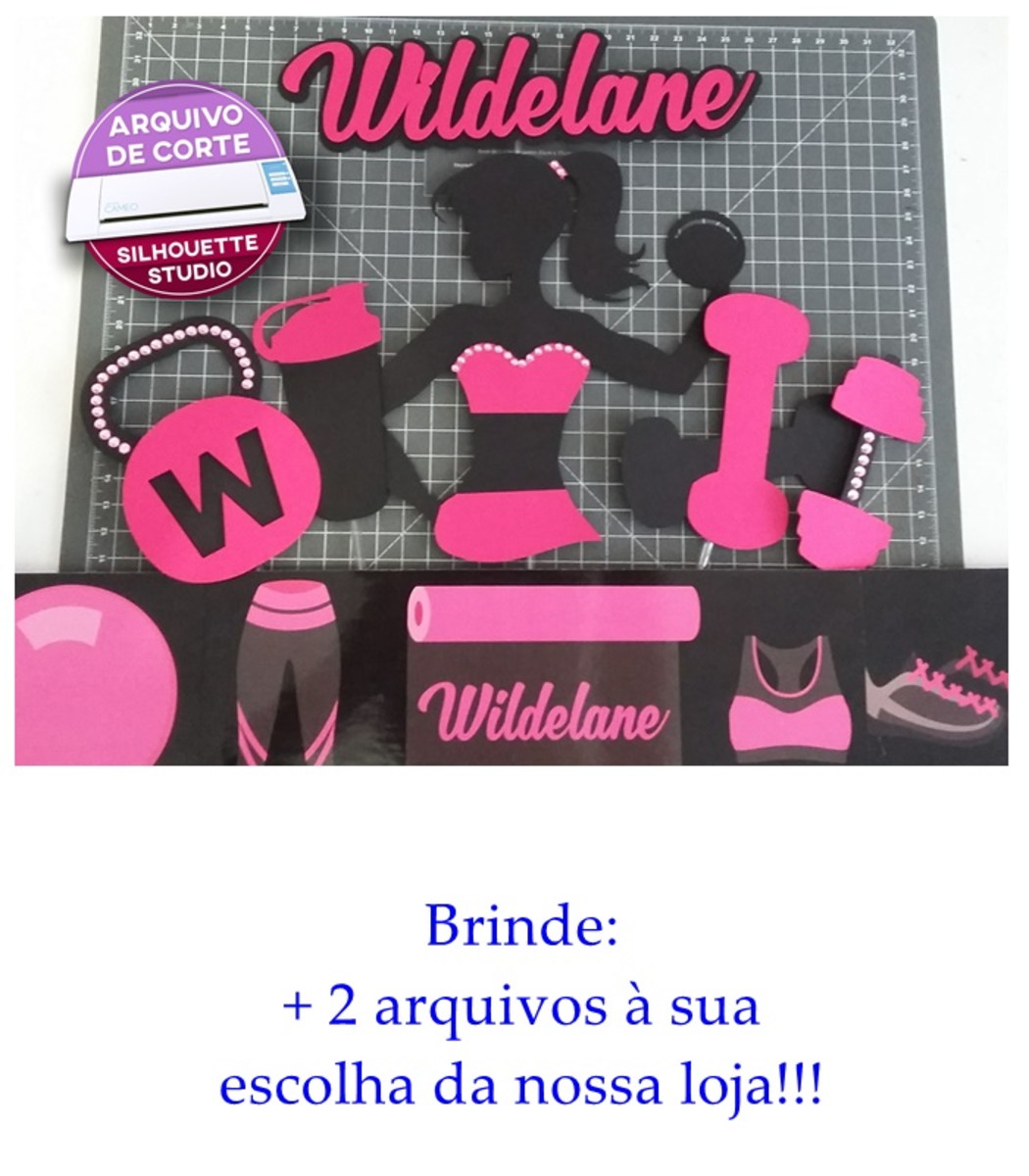 Arquivo de Corte Topo de Bolo Academia Feminino