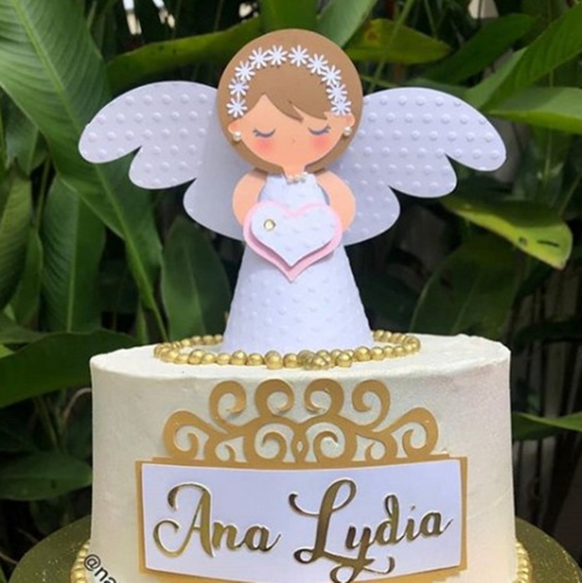 Arquivo de Corte Topo de Bolo Anjinha Batizado Studio #5718