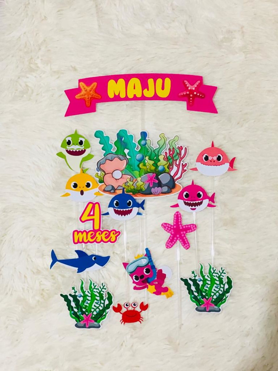 Arquivo de corte Topo de bolo Baby Shark 02 - Imagem 2