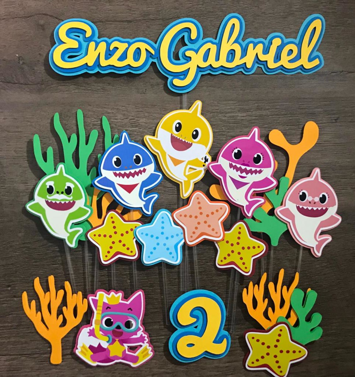 arquivo de corte topo de bolo baby shark + BRINDES
