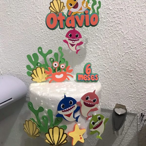 Arquivo de corte topo de bolo baby shark - Imagem 2