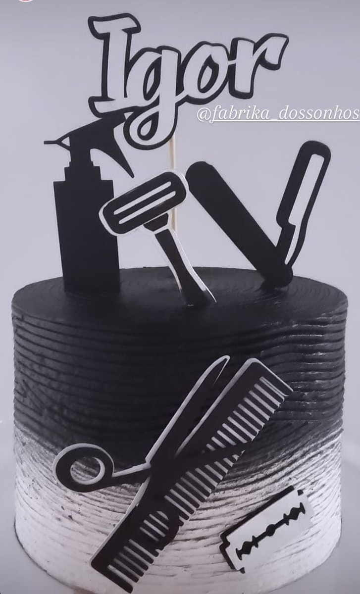 Arquivo de Corte Topo de Bolo Barbeiro Barbearia Camadas