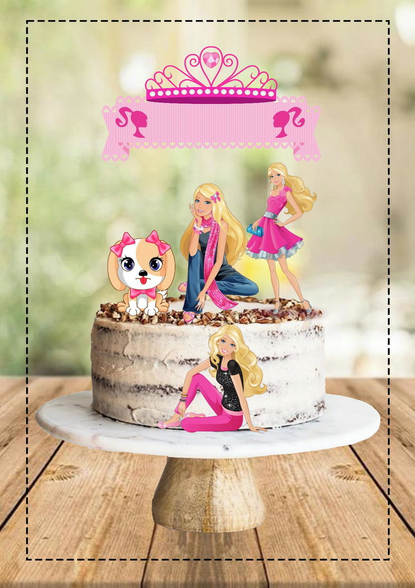 Arquivo de Corte Topo de Bolo Barbie 4