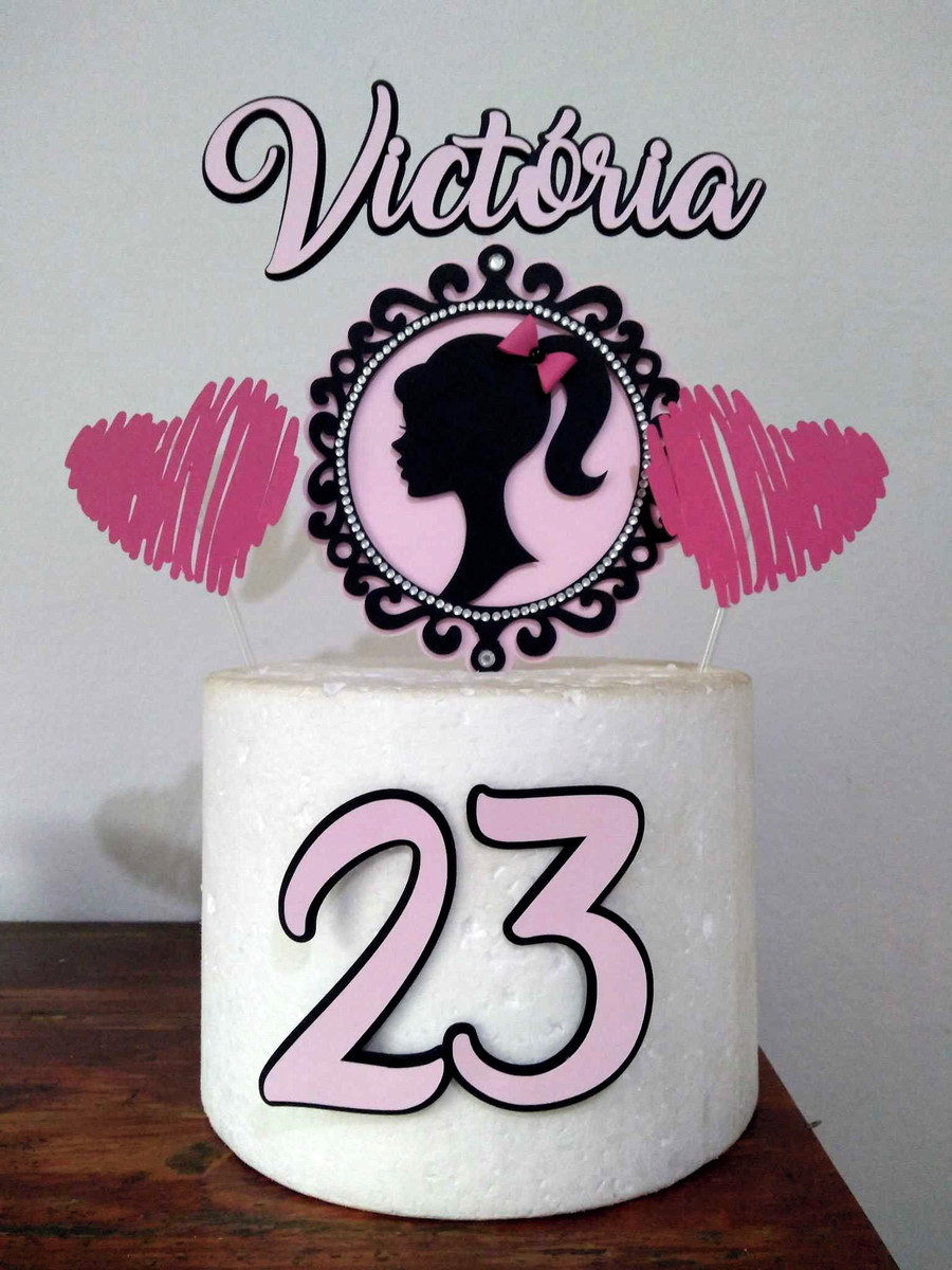 Studio/pdf Arquivo de Corte Topo de Bolo Barbie A2 - Imagem 2