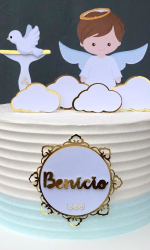 ARQUIVO DE CORTE Topo de Bolo - Batizado Menino