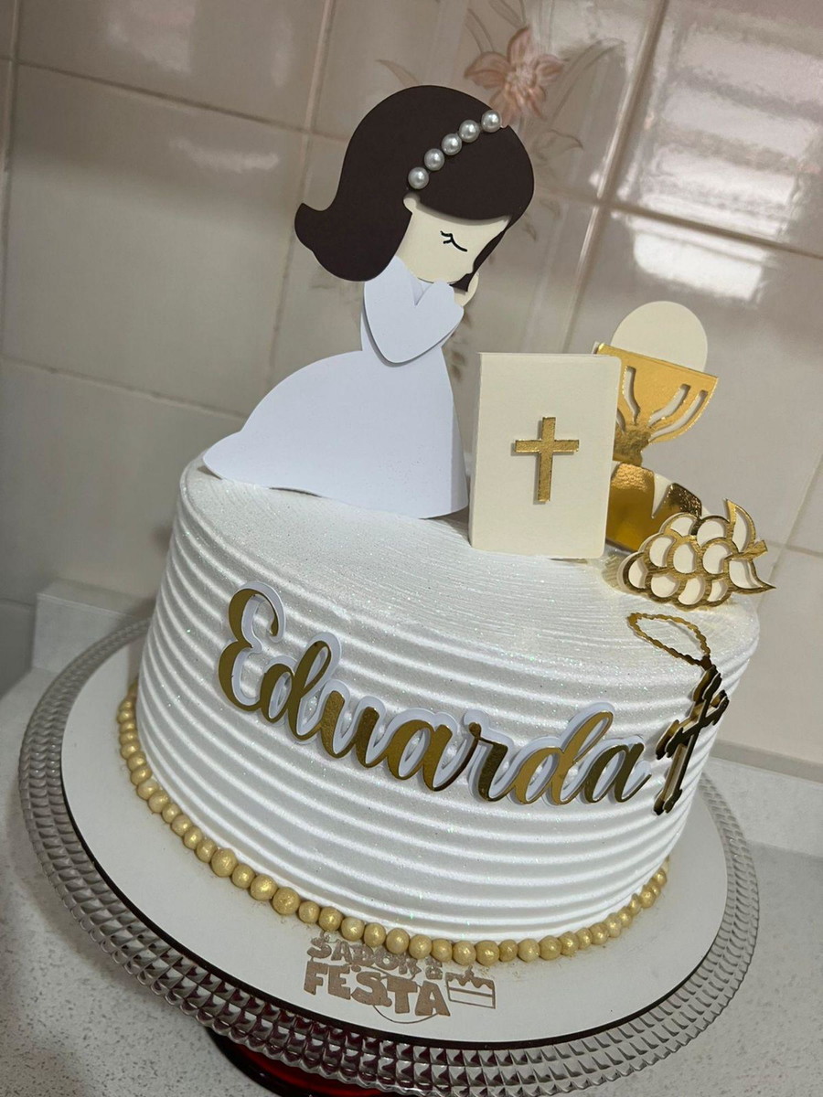 Arquivo de Corte Topo de Bolo Batizado - Imagem 2