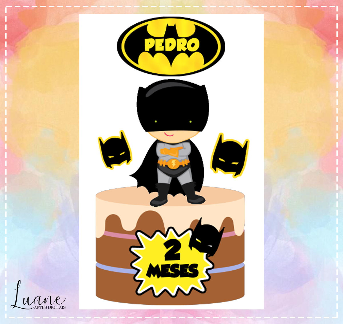 Arquivo de Corte Topo de Bolo Batman Cute - Studio e PDF
