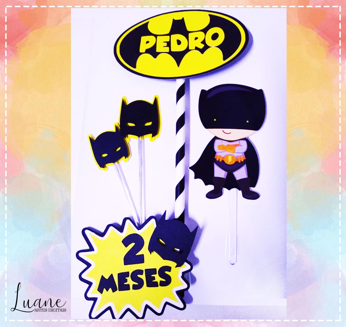 Arquivo de Corte Topo de Bolo Batman Cute - Studio e PDF - Imagem 3