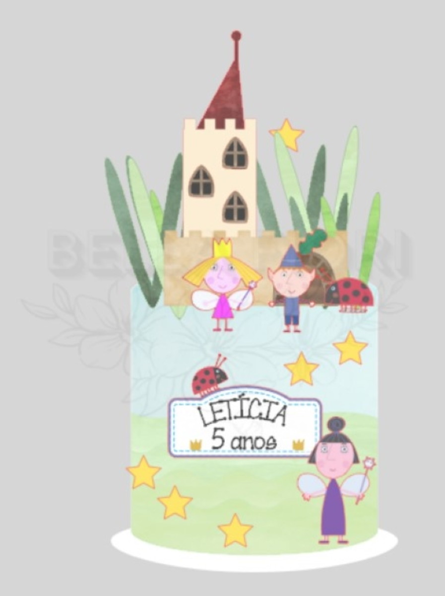 Arquivo de Corte Topo de Bolo Ben & Holly 04 - Bf