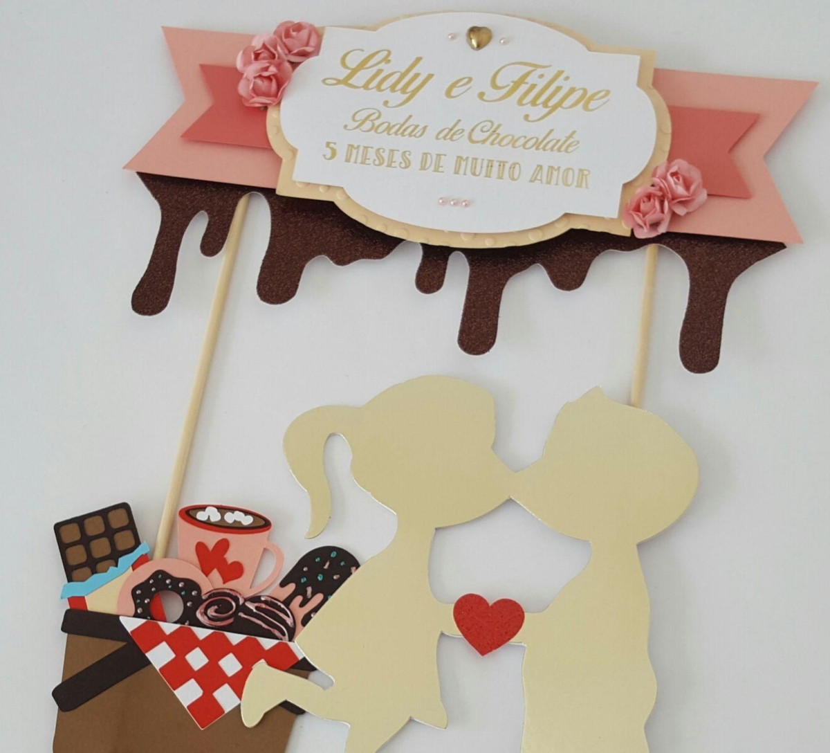 Arquivo de Corte Topo de Bolo Bodas de Chocolate - Studio