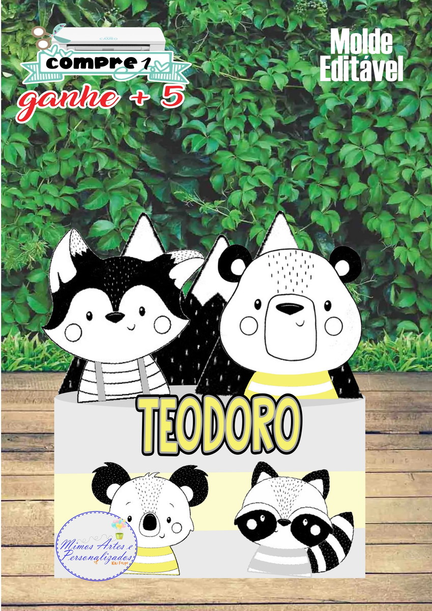 Arquivo de Corte Topo de Bolo Bosque Minimalista