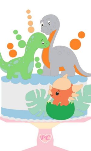 Arquivo de corte Topo de Bolo Camadas Dinossauro STUDIO