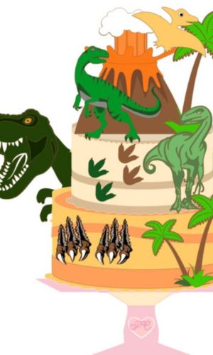 Arquivo de Corte Topo de Bolo Camadas Dinossauro Studio