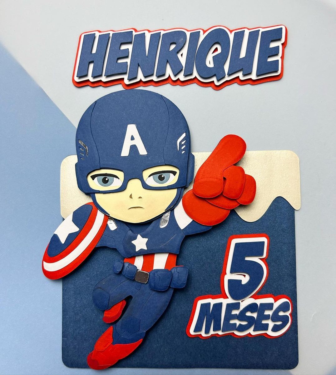 Arquivo de Corte: Topo de Bolo Capitão América Cute 012