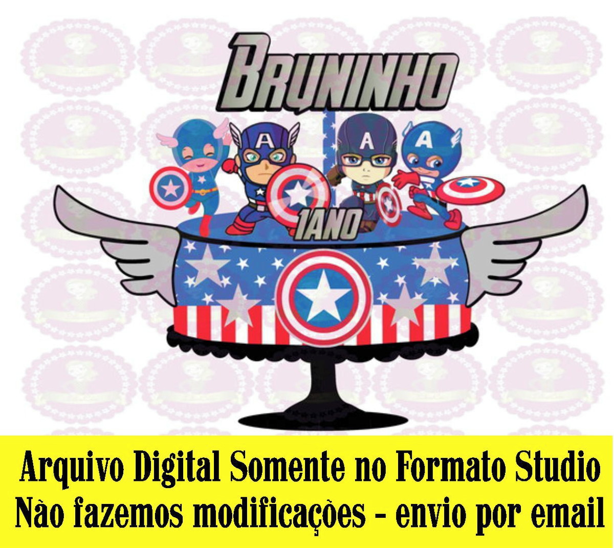 ARQUIVO DE CORTE - TOPO DE BOLO CAPITÃO AMÉRICA CUTE REF 186