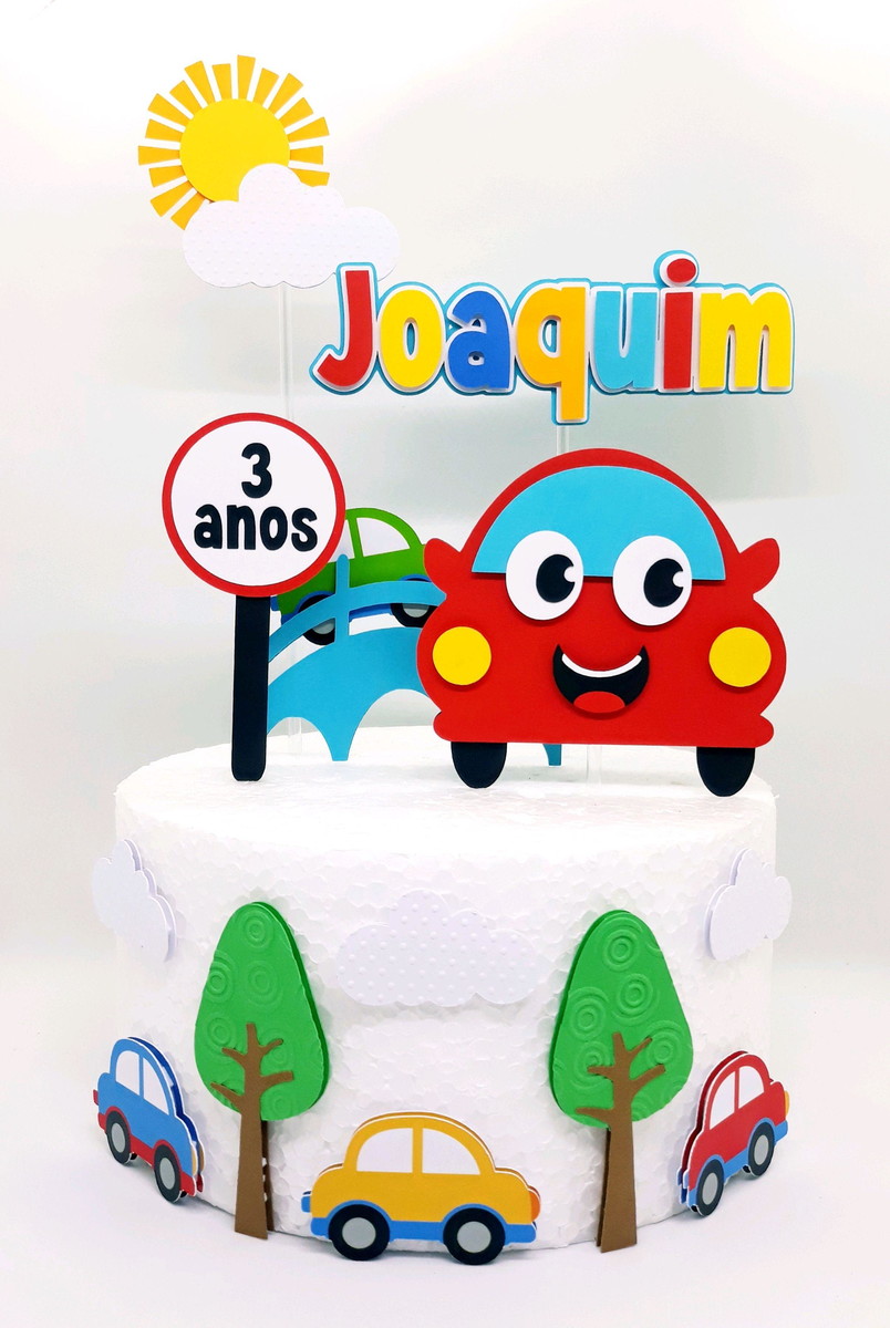 Arquivo de Corte Topo de Bolo Carrinhos Camadas Studio