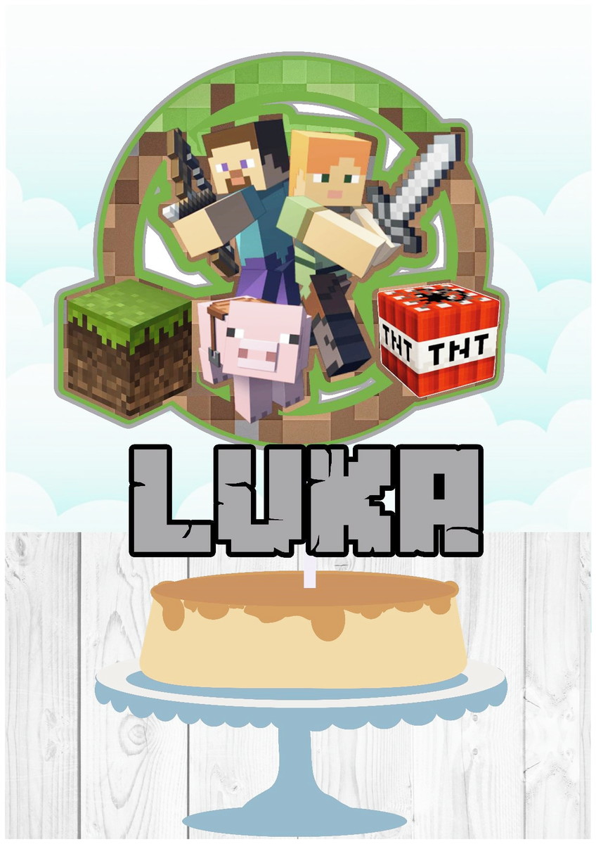 Arquivo de Corte Topo de Bolo Circular Minecraft #ab