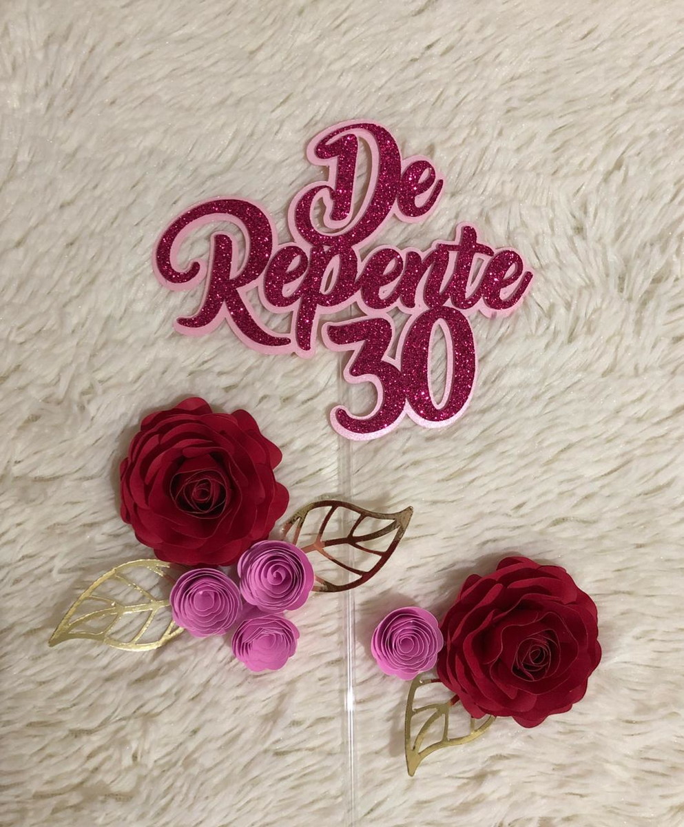 Arquivo de corte topo de bolo De Repente 30 STUDIO - Imagem 3