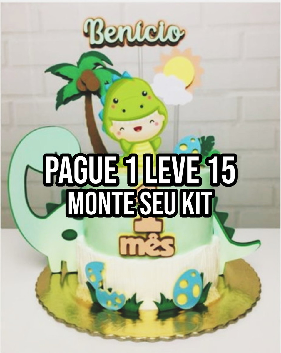 Arquivo de corte Topo de Bolo Dino Baby camadas STUDIO+14 - Imagem 2