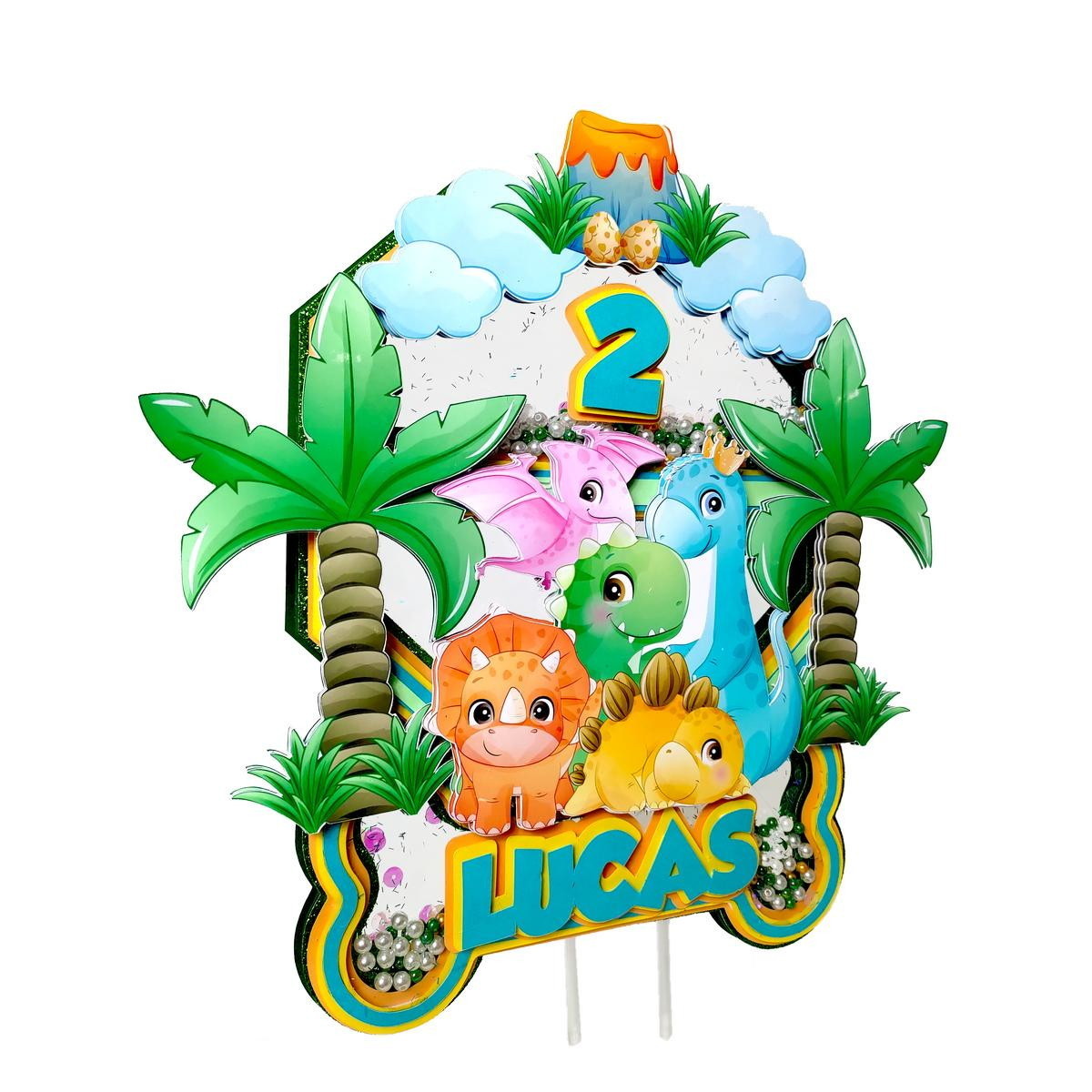 Arquivo de Corte Topo de Bolo Dino Cute
