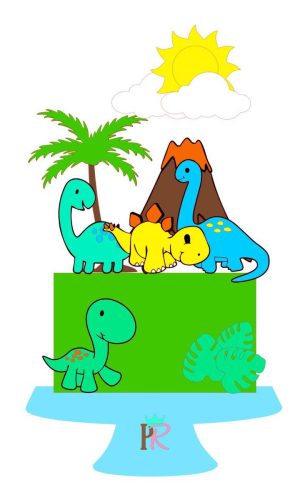 Arquivo de corte Topo de Bolo Dinossauro CAMADA STUDIO #1652