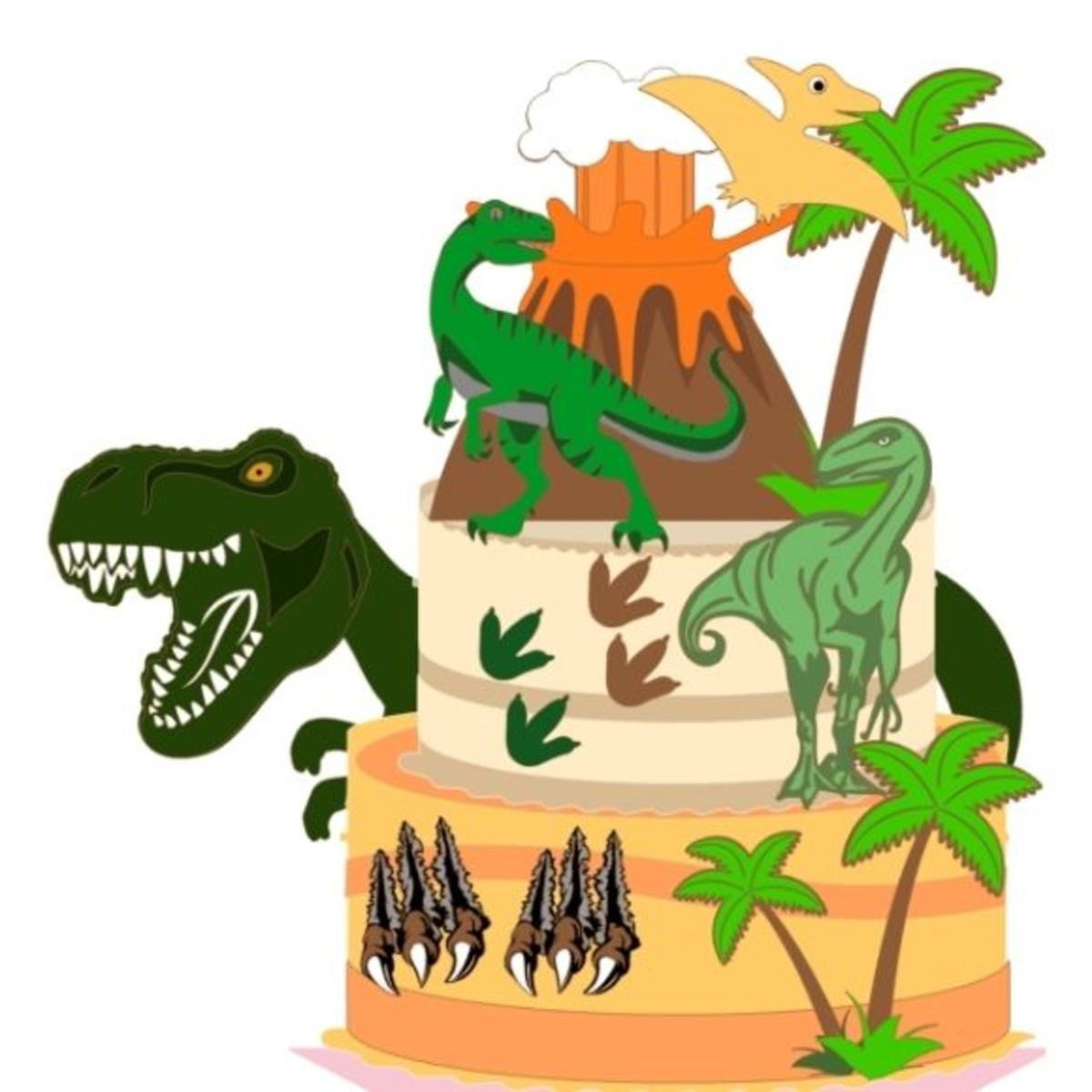 Arquivo de corte Topo de bolo Dinossauro CAMADAS COD:2027