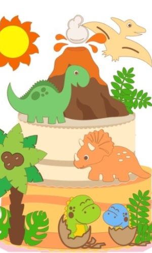 Arquivo de corte Topo de bolo Dinossauro CAMADAS COD:2028
