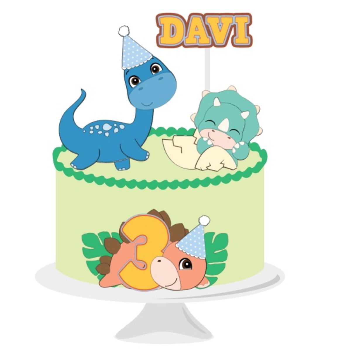 Arquivo de Corte Topo de Bolo Dinossauro Festa