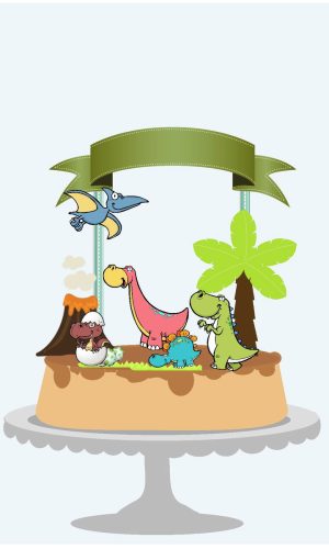 Arquivo de corte Topo de bolo Dinossauro STUDIO #2041