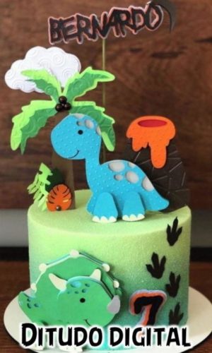 Arquivo de Corte Topo de Bolo Dinossauro Studio