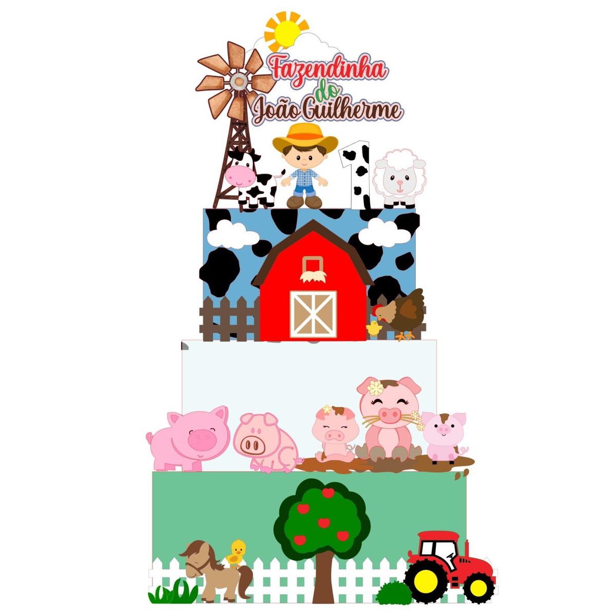 Arquivo de Corte Topo de Bolo Fazendinha