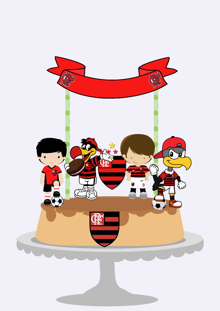 10 Arquivos Por R$ 10,00 Topo de Bolo Flamengo Menino - Imagem 2