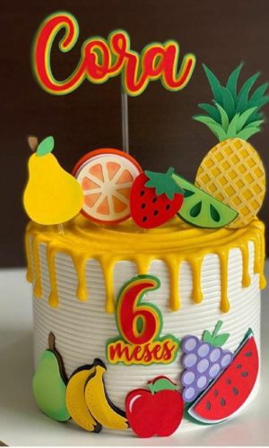 Arquivo de corte / Topo de bolo - FRUTINHAS EM CAMADAS