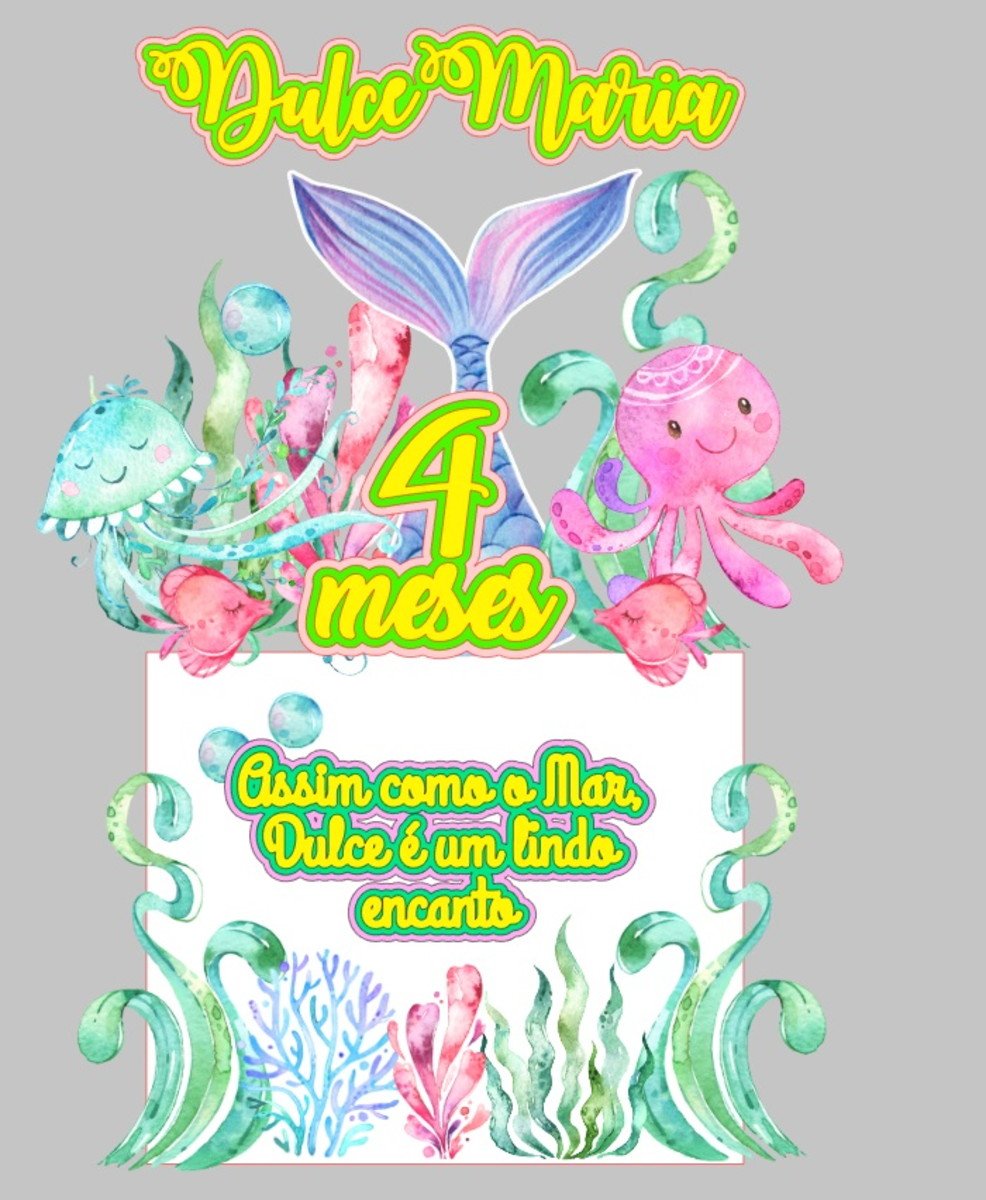 Arquivo De Corte Topo De Bolo Fundo Do Mar - Imagem 2