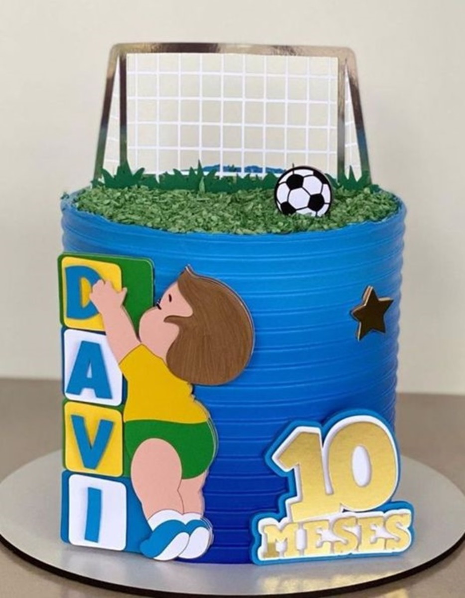 Arquivo de Corte Topo de Bolo Futebol Bebê