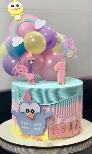 Arquivo de Corte Topo de Bolo Galinha Pintadinha Rosa Studio