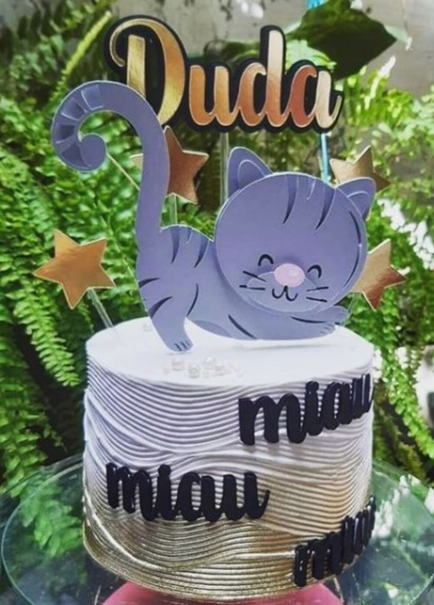Arquivo de Corte Topo de Bolo Gatinho Camadas