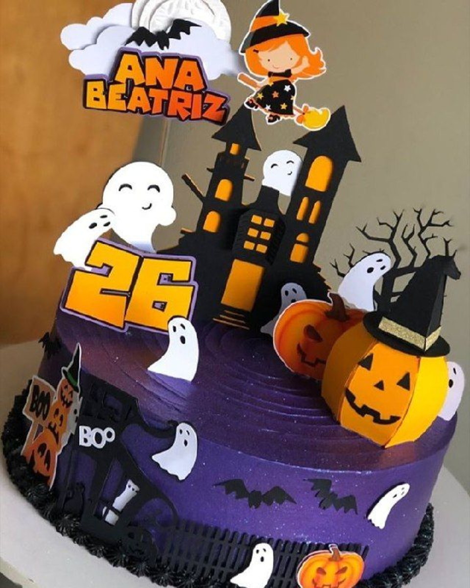 Arquivo de corte topo de bolo halloween abobora 3D