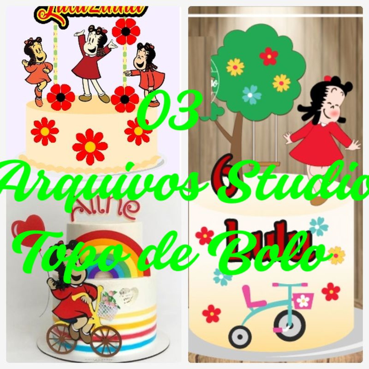 Arquivo de Corte Topo de Bolo - Luluzinha