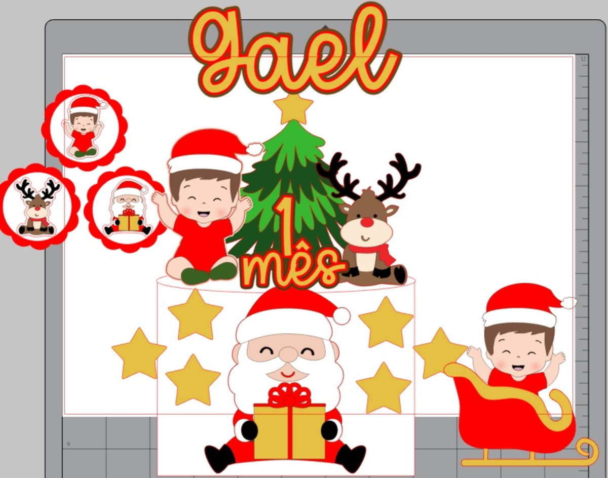 Arquivo de Corte Topo de Bolo Meu Primeiro Natal