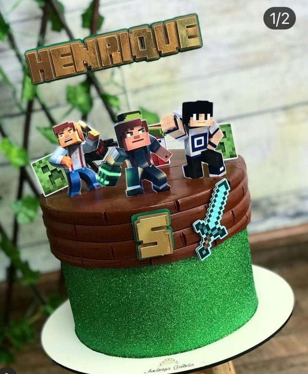 027 - Arquivo de Corte Topo de Bolo Minecraft 1