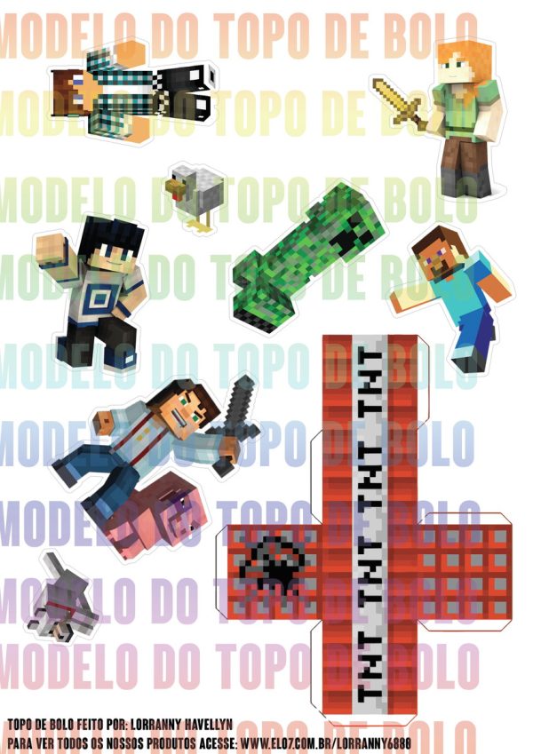 Arquivo Digital Topo de Bolo Minecraft #1 - Image 2