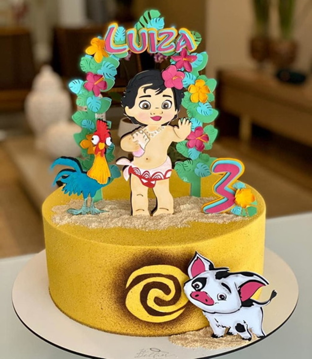 Arquivo de Corte - Topo de bolo Moana baby camadas #8
