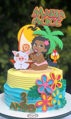 Arquivo de Corte Topo de Bolo Moana em Camadas #306#
