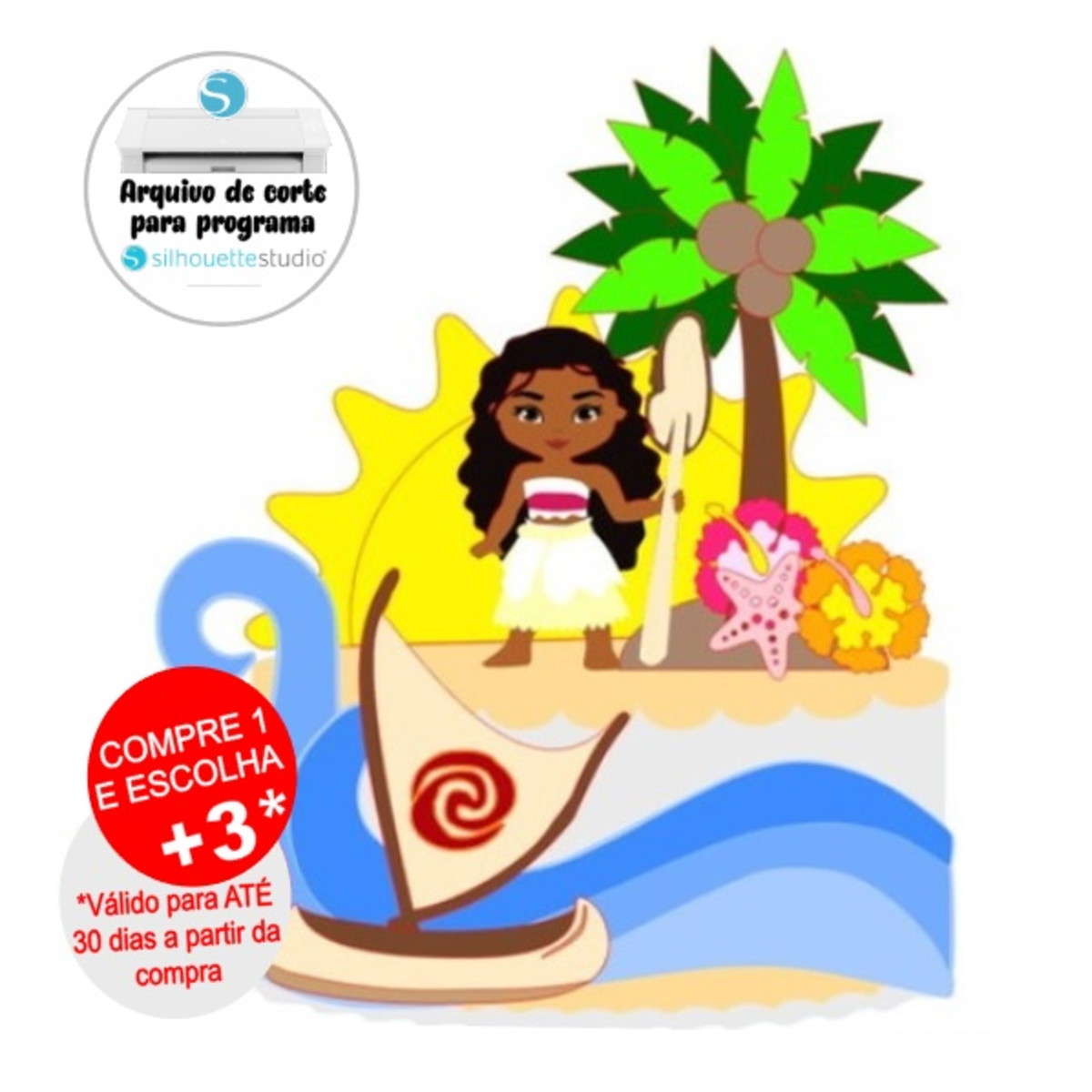Arquivo de Corte Topo de Bolo Moana