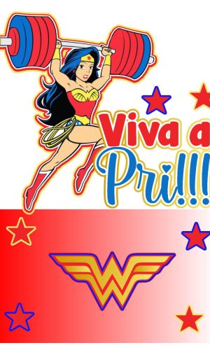 Arquivo de Corte Topo de Bolo Mulher Maravilha 09