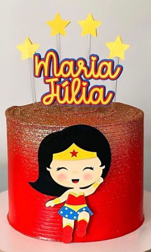 Arquivo de Corte Topo de Bolo Mulher Maravilha Camadas 1193