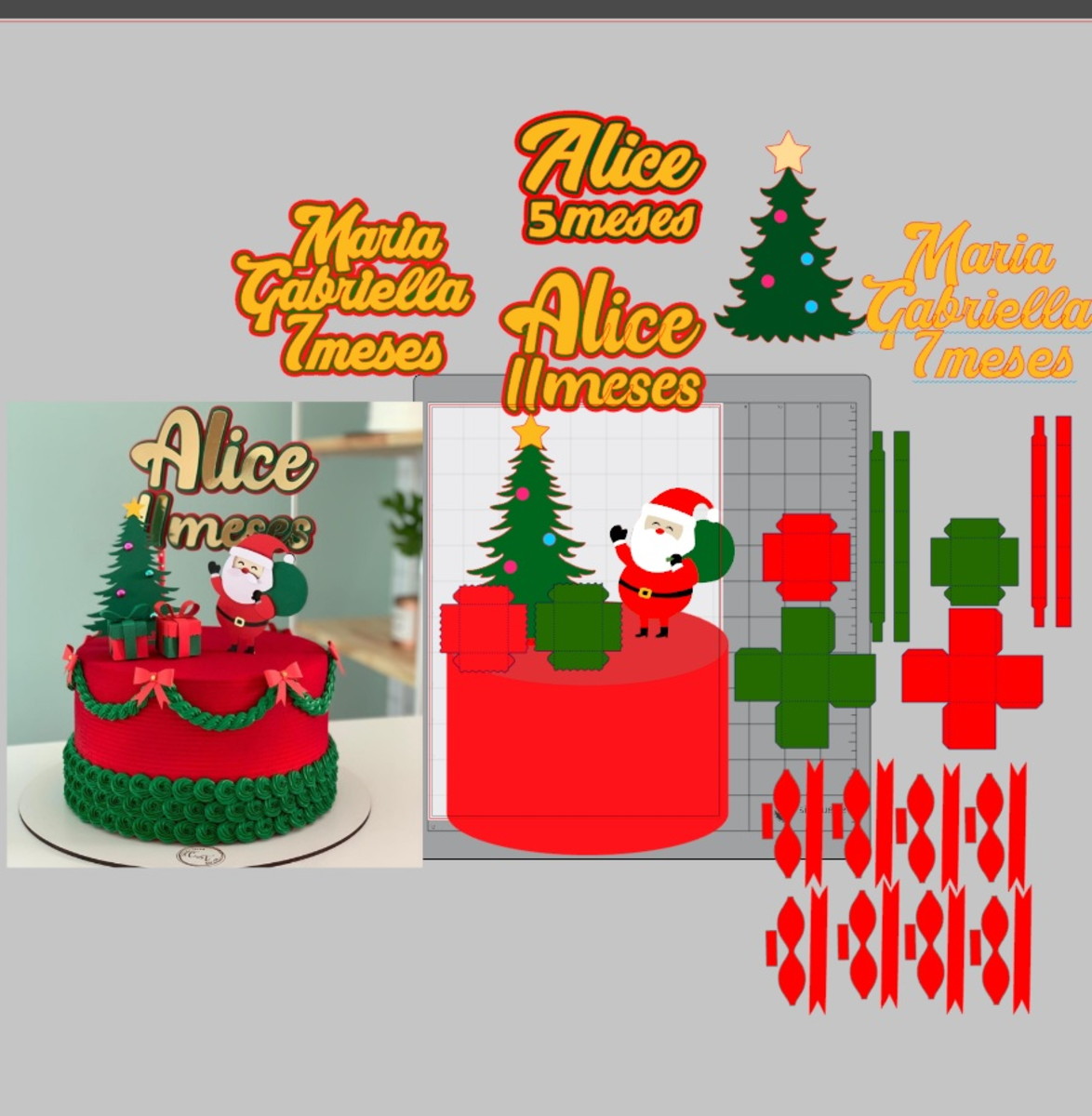 Arquivo de Corte/topo de Bolo - Natal 2 em Camadas